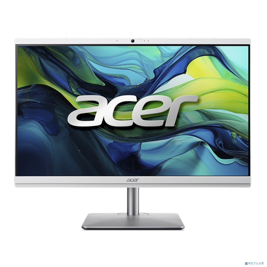 Моноблок Acer Aspire C24-195ES 23.8" Full HD Core Ultra 5 125U (1.3) 8Gb SSD512Gb Graphics CR Eshell GbitEth WiFi BT 65W клавиатура мышь Cam серебрист