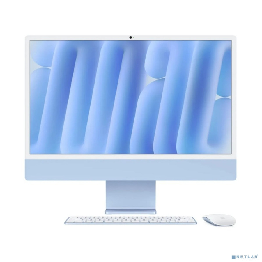 Apple iMac 24-inch 2024 [MWUF3HN/A] (КЛАВ.РУС.ГРАВ.) Blue 24" Retina 4.5K {(4880x2520) M4 8C CPU 8C GPU/16GB/256GB SSD/рекоменд.переход.1979059/199128
