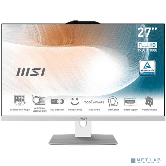MSI Modern AM272P 12M [9S6-AF8212-492] White 27" {FHD i5 1240P/16Gb/512Gb SSD/ noOS/WirelessKB&mouse Eng/Rus}